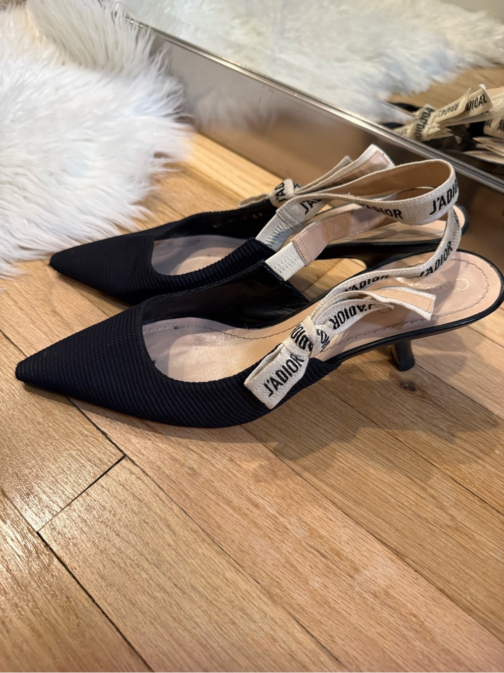 Dior J’Adior Black Pointed Slingback Kitten Heel - Picture 4 of 12